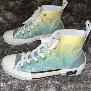 Authentic Dior And Shawn B23 High Top Yellow/Green Size 42
